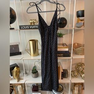 Reformation Dress Long Polka Dots Black & White size 2